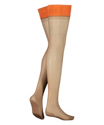 Private 15 Denier Hold-Ups Backseam - Orange, Orange, coloris