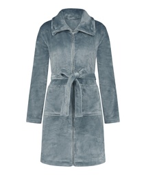 Peignoir Zip Fleece - Bleu, Bleu, coloris
