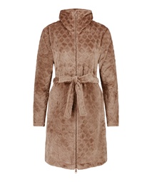 Peignoir Zip Fleece - Marron, Marron, coloris