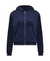 Velour hoodie jacket - Blue, Bleu, coloris