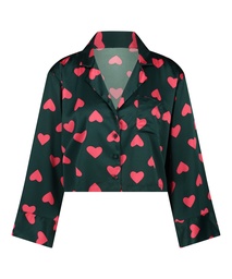 Satin Long-Sleeved Jacket - Green, Vert, coloris