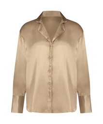 Satin Long-Sleeved Jacket - Yellow, Jaune, coloris