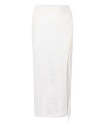 Jupe midi en crochet - Blanc