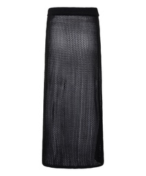 Jupe midi en crochet - Noir, Noir, coloris