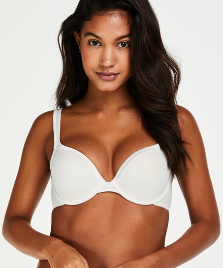 Padded Underwired Bra Satin Fleece - White