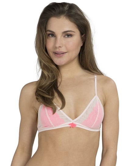 Bralette Mesh over lace - Pink