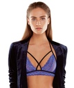 Strappy Zigzag Lace Bralette - Blue