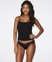 Low-Cut V-shaped Cross Back Thong - Black