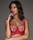 Jade Padded Underwired Longline Bra - Red