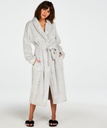 Long Fleece Bathrobe - Gray