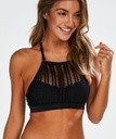 Borneo Mesh Underwired Bikini Crop Top - Black