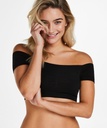 Seamless off-shoulder crop top - Black