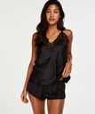 Satin pyjama shorts - Black