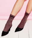 Ribbed Lurex Socks - Red
