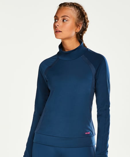 HKMX long-sleeved, high neck sports top - Blue