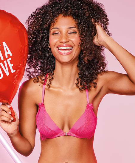 Paris Padded Push-up Underwired Bra - Pink