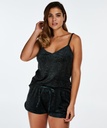 Animal print velours shorts - Green