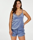 Velvet Lace Shorts - Blue