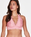 Halter Lace Bralette - Pink