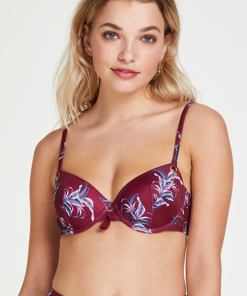 Tropic Glam padded underwired bikini top - Red