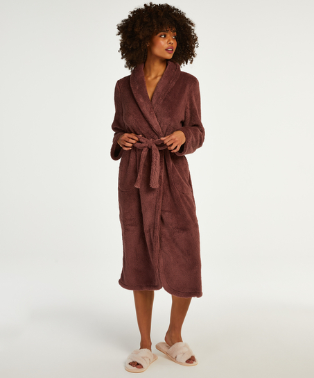 Long Fleece Bathrobe - Purple