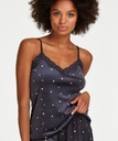 Velours Lace Cami Top - Gray