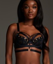 Soutien-gorge à armatures non rembourré longline Sadie - Noir
