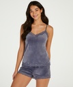 Velvet lace shorts - Gray