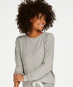 Brushed Rib Long-Sleeved Pyjama Top - Gray