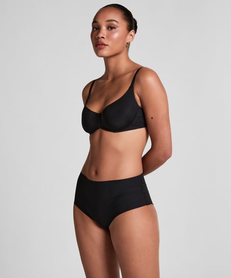 Slip brésilien taille haute Invisible - Noir