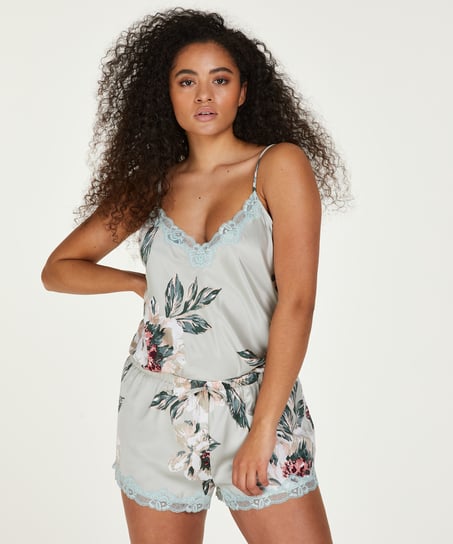 Satin Pyjama Shorts - Blue