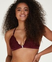 Rose Padded Triangle Bralette - Red