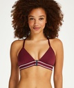 Casey cotton padded triangle bralette - Red