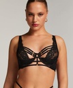 Soutien-gorge rembourré demi-bonnet à armatures longline Iggy - Noir