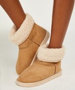 Faux Suede Slippers - Beige