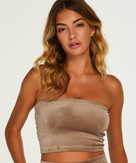 Velour Boob Tube - Brown