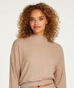 Brushed Long Sleeved Rib Top - Gray
