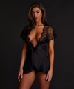 Coco satin kimono - Black