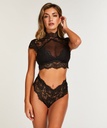 Slip brésilien jambe haute Marilyn - Noir