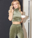 Velours Sleeveless Top - Green