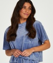 Top Velours Pocket - Blue