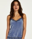 Velours Lace Cami Top - Blue