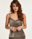 Velours Lace Cami Top - Brown