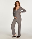Brushed Rib Maternity Pyjama Set - Gray