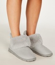Faux Suede Slippers - Gray