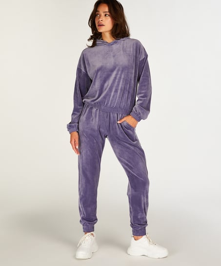Velour Jogging Bottoms - Purple