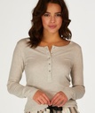 Long-Sleeved Pyjama Top - Beige