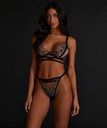 Tara high-cut thong - Black