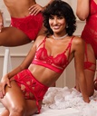 Mitzy non-padded longline underwired bra - Red