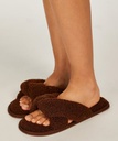 Keira Twisted Teddy Slipper - Brown
